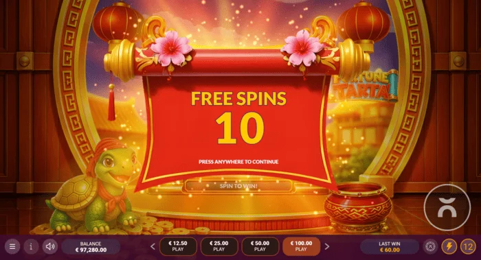 Fortune Tarta - inicio de Free Spins